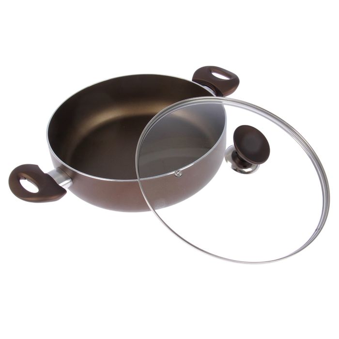 Жаровня 4 л "Престиж", d=26 см, стеклянная крышка, антипригарное покрытие