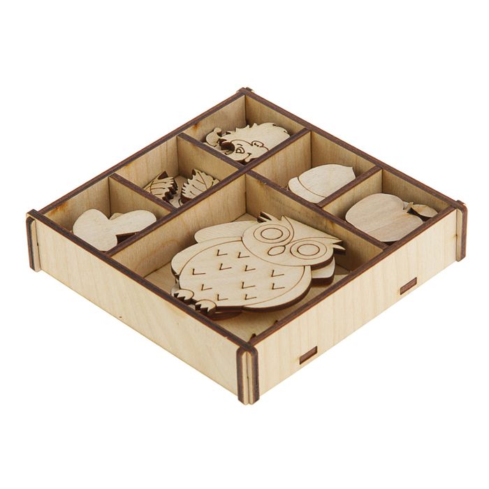 Набор заготовок в коробке "Лесное чудо", 5 заготовок в ячейке