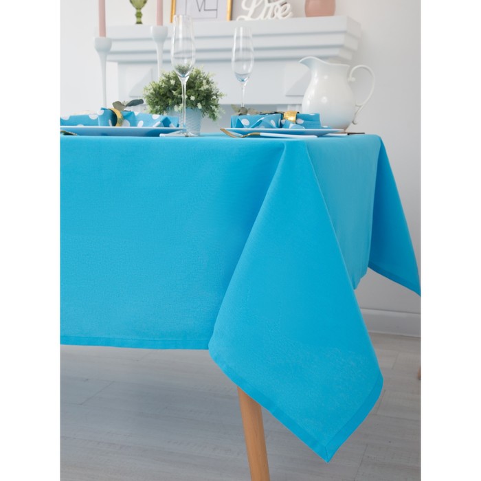 Набор столовый "Этель" Лесная голубика скатерть 150х300 см, салфетка 40х40 см 12 шт., рогожка