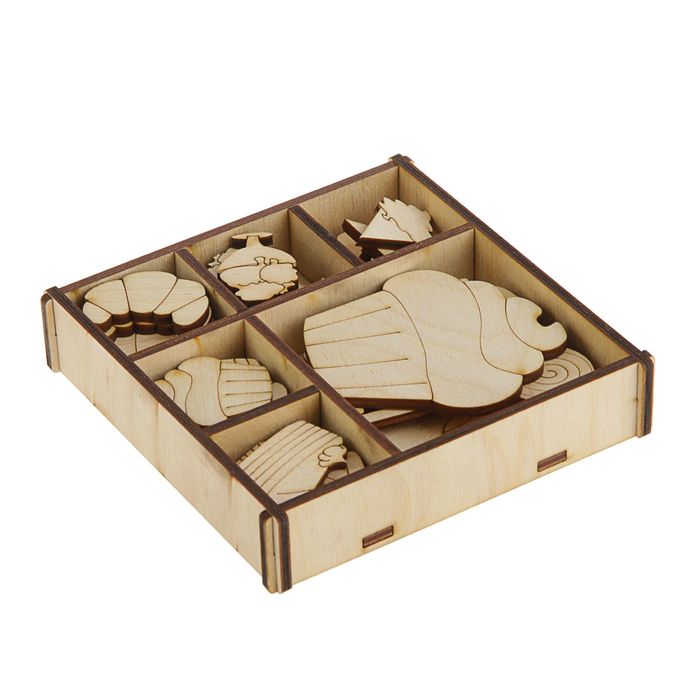 Набор заготовок в коробке "Вкусняшки", 5 заготовок в ячейке