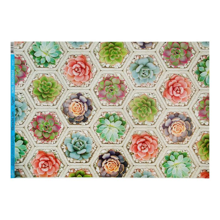 Декупажная бумага Litoarte "Цветы в горшках" 49х34,3 см