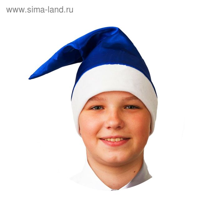 Шляпы  Сима-Ленд Колпак новогодний, синий, сатин