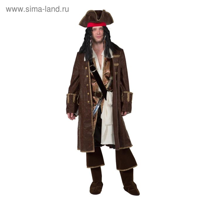 Карнавальный костюм для взрослого «Капитан Джек Воробей», р. 52, рост 182 см