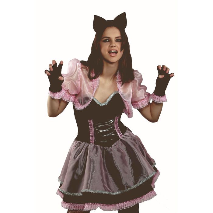 Карнавальный костюм "Кошечка", цвет чёрный/розовый, для взрослых, размер 46 (1121)