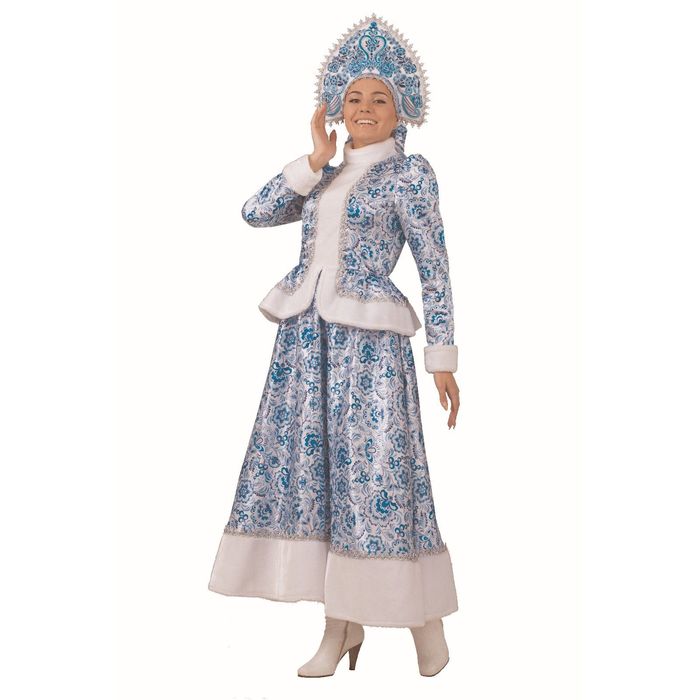 Карнавальный костюм "Снегурочка Гжель", р.50, рост 176 см