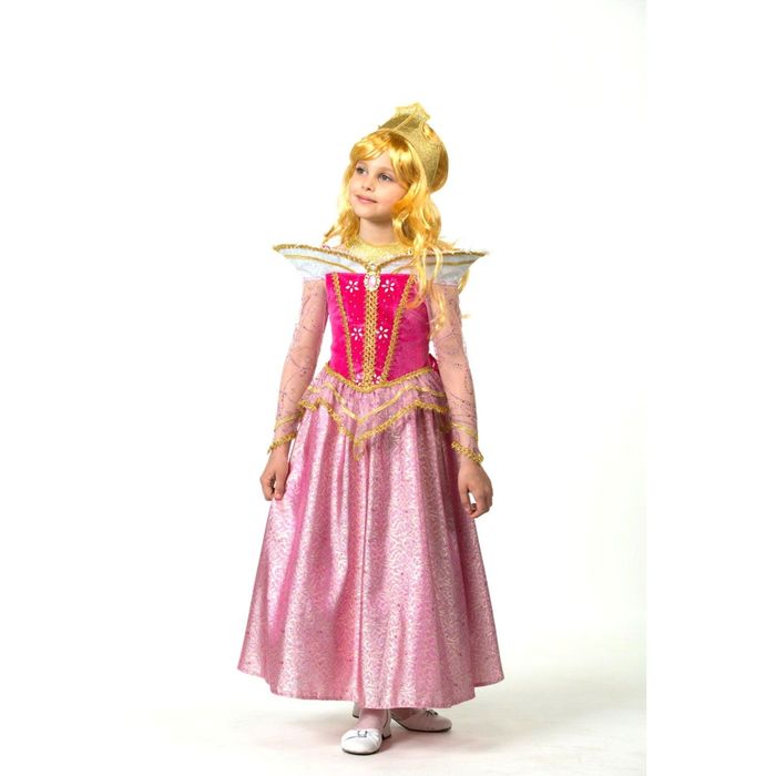 Карнавальный костюм "Принцесса Аврора", бархат, р.34, рост 128 см