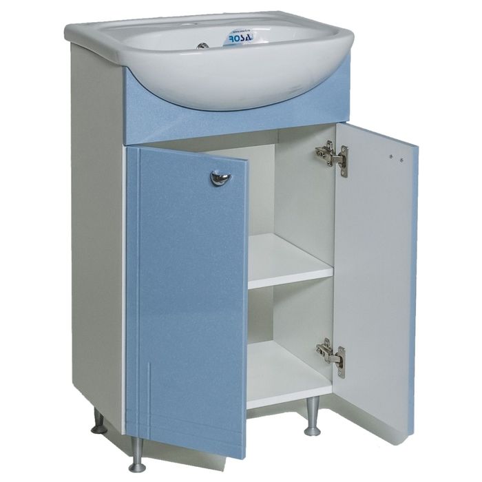 Тумба "АКВАРЕЛЬ" Классик 55, голубой металлик