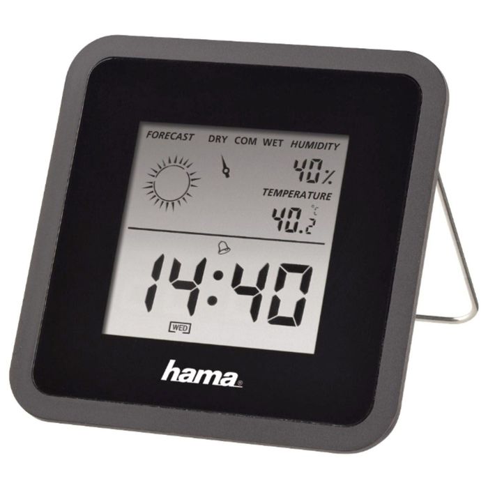 Метеостанция Hama TH50, измерение влажности, часы, прогноз погоды, чёрная