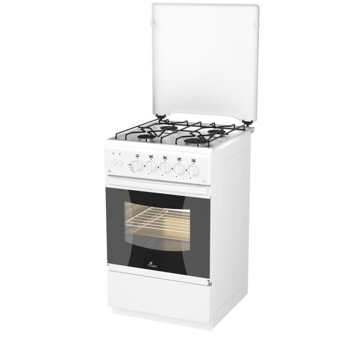 Плита газовая Flama FG 2426 W, 4 конфорки, 50 л, газовая духовка, белый