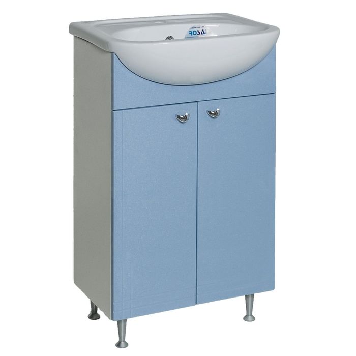 Тумба "АКВАРЕЛЬ" Классик 50, голубой металлик