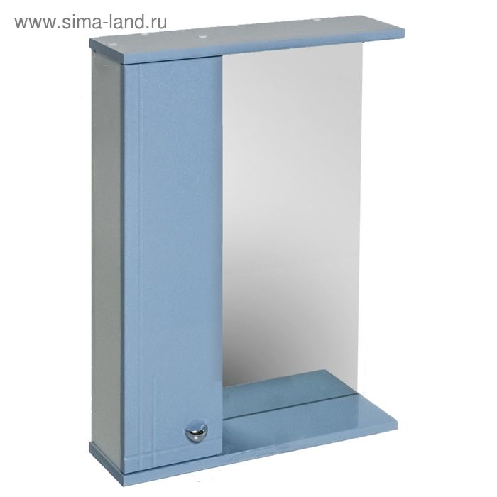 фото Шкаф зеркало "акварель" классик модерн 50, левый, голубой металлик