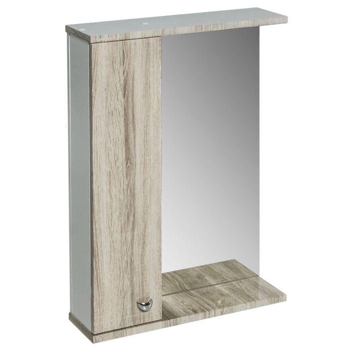 Шкаф Зеркало "АКВАРЕЛЬ" Классик Модерн 50, левый, дуб марсала светлый