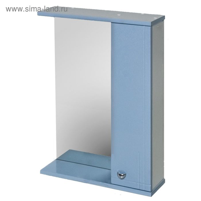фото Шкаф зеркало "акварель" классик модерн 50, правый, голубой металлик