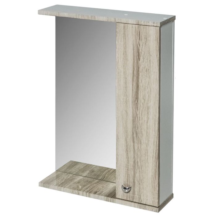 Шкаф Зеркало "АКВАРЕЛЬ" Классик Модерн 60, правый, дуб марсала светлый