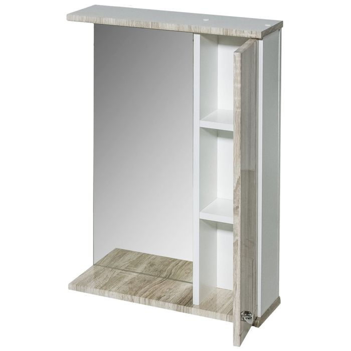 Шкаф Зеркало "АКВАРЕЛЬ" Классик Модерн 60, правый, дуб марсала светлый