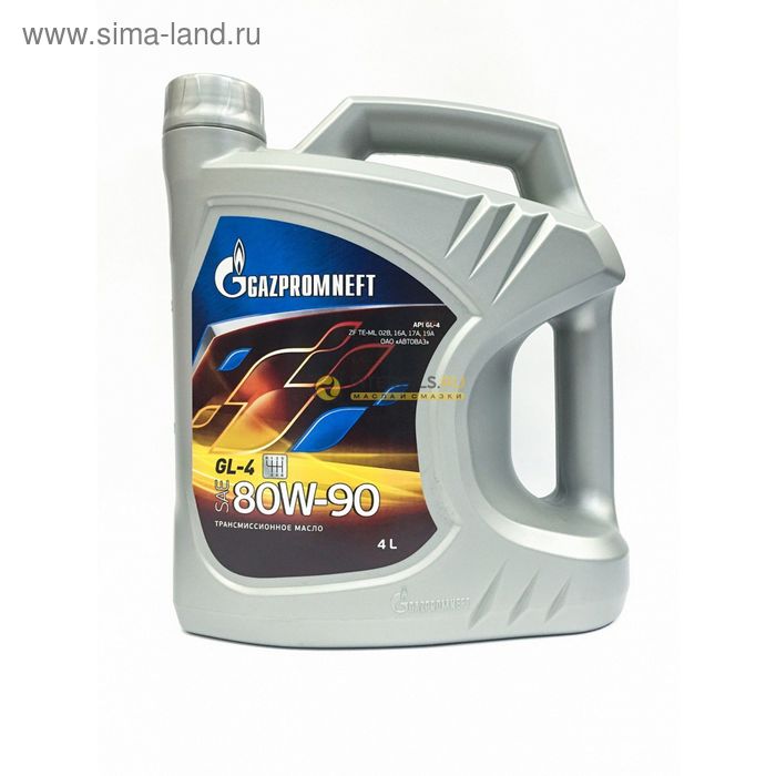 Масло трансмиссионное Gazpromneft GL-4 80W-90, 4 л трансмиссионное масло минеральное 80w 85 luxe gl 4 1 л