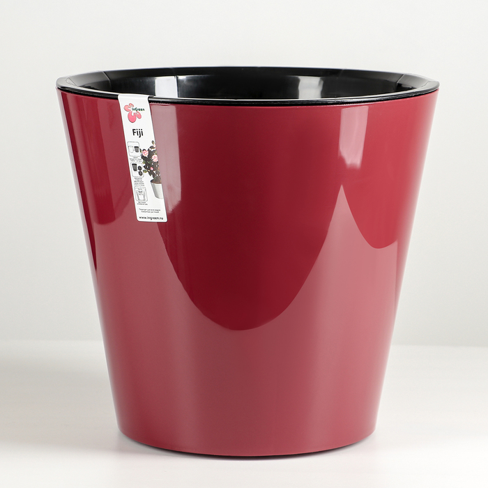 Горшок 16 л, d=33 см "Фиджи" на колесиках бордовый