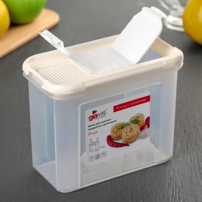 Банка для сыпучих продуктов 1 л Krupa, с дозатором