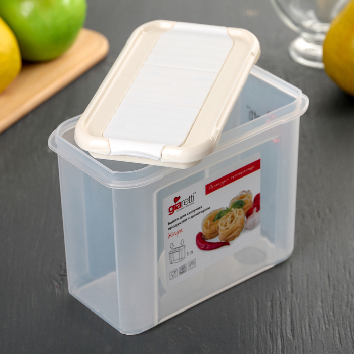 Банка для сыпучих продуктов 1 л Krupa, с дозатором