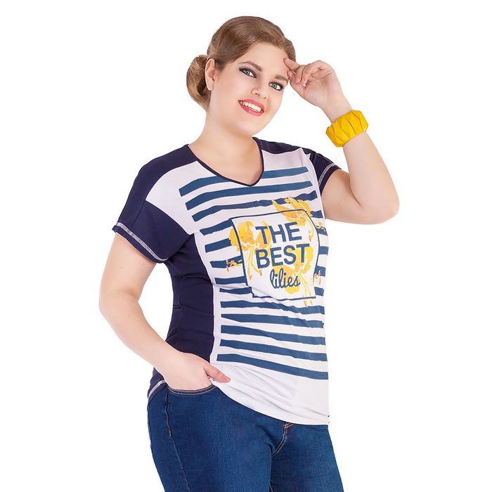 Блуза женская 17-y22, размер 60, цвет синий