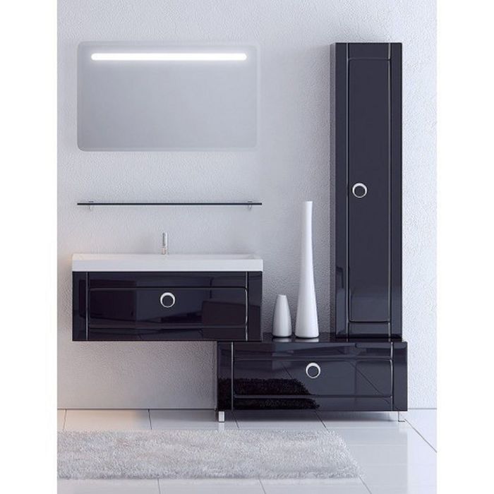 Пенал подвесной Aqwella INFINITY, черный Inf.05.35/BLK