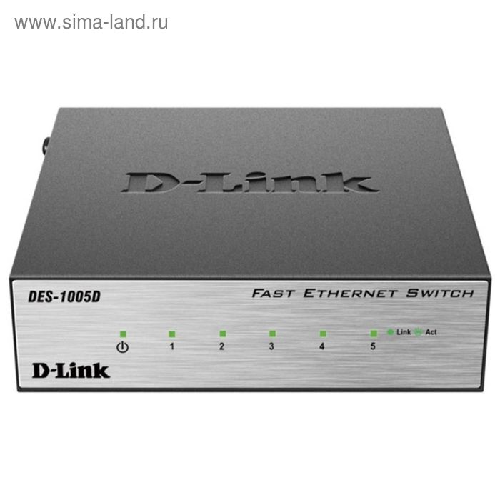коммутатор d link des 1005d o2b Коммутатор D-Link DES-1005D/O2B неуправляемый настольный 5x10/100BASE-TX