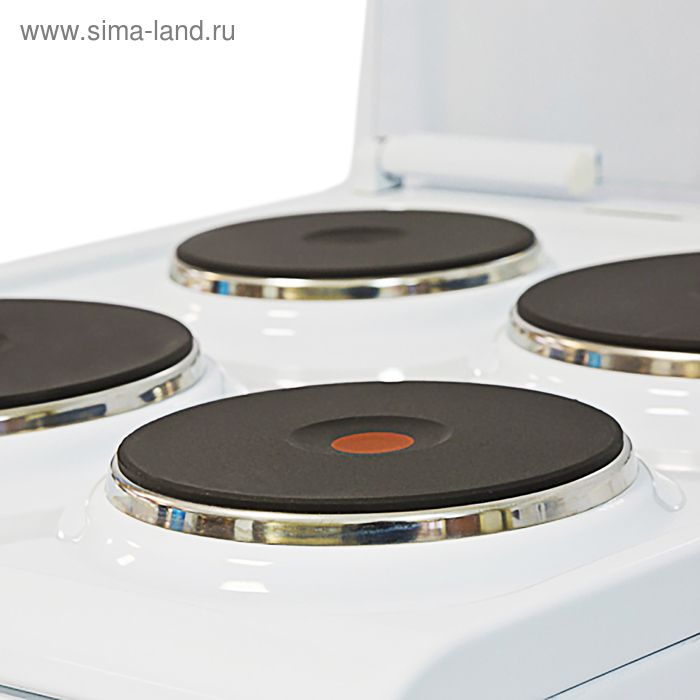 

Плита De Luxe 5004.10 Э КР, электрическая, 4 конфорки, 43 л, эмаль, гриль, белая