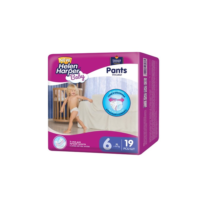 Трусики-подгузники Helen Harper Baby XL 16 кг, 19 шт