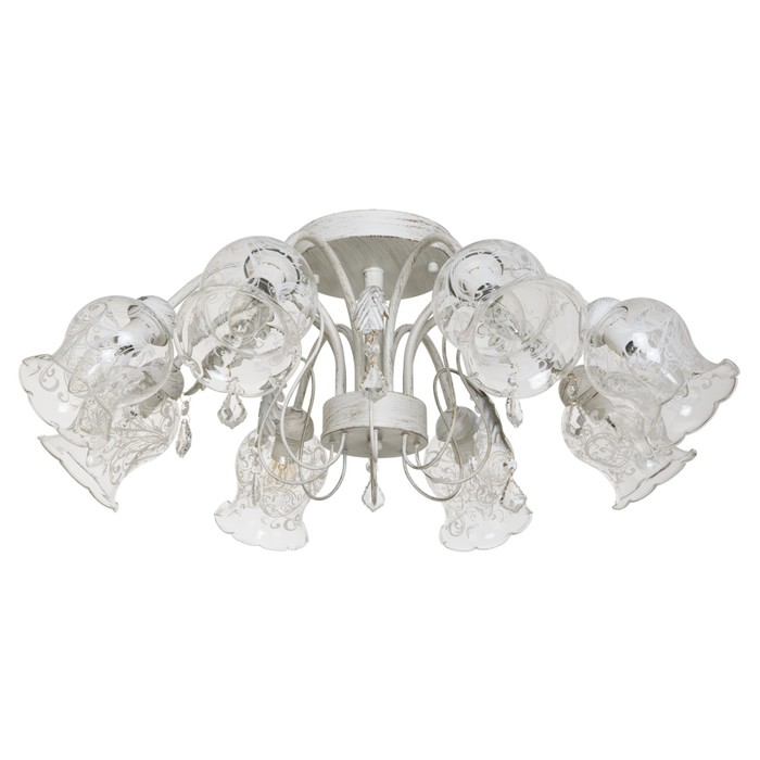 Люстра "Криптон"  8 ламп 60Вт Е14 золото-белый 74х74х32