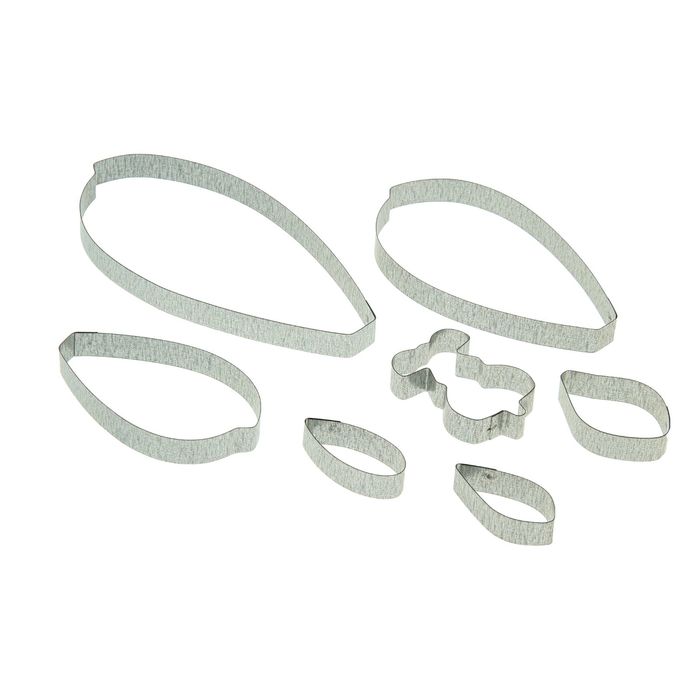 Форма для вырубки (каттер) "Орхидея малый" К-0005 (набор 7 деталей)