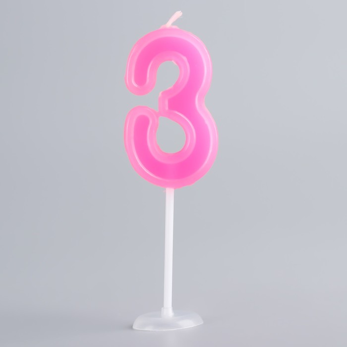 Свеча в торт цифра Дисней 3 "С Днем рождения", Принцессы