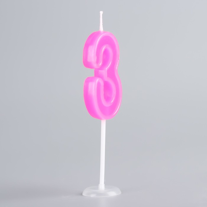 Свеча в торт цифра Дисней 3 "С Днем рождения", Принцессы