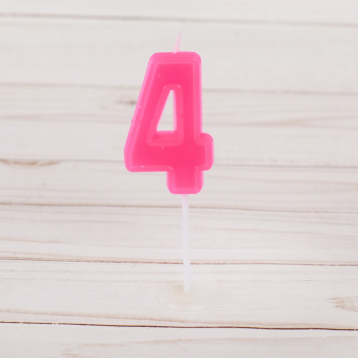 Свеча в торт цифра Дисней 4 "С Днем рождения", Принцессы