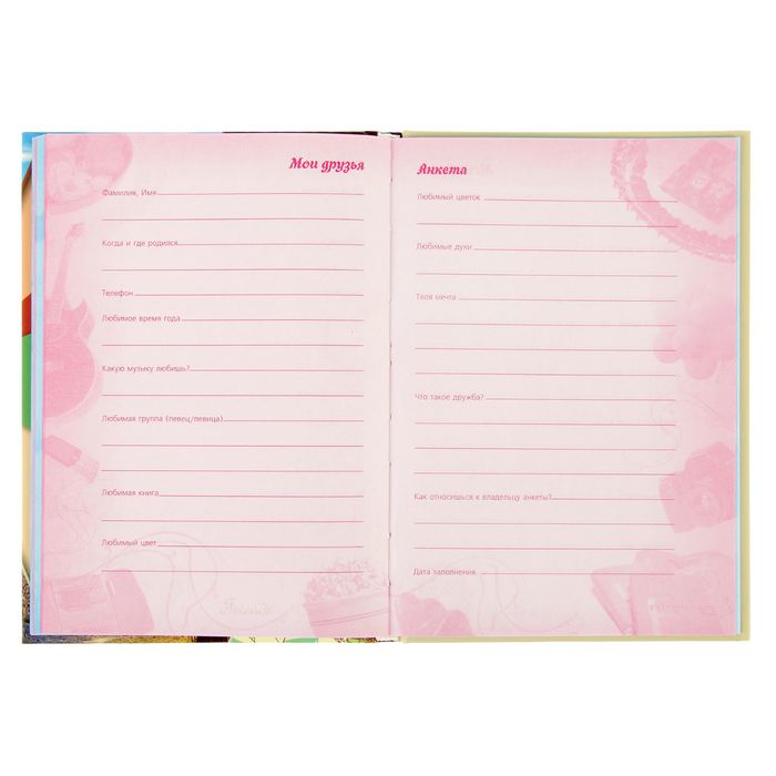 Дневник для девочки А5 "Прованс", твёрдая обложка, блестки, 160 страниц