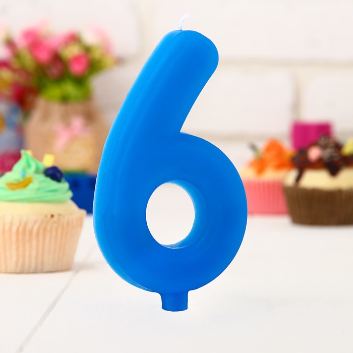 Свеча в торт цифра гигант 6 "С Днем рождения", Человек-паук