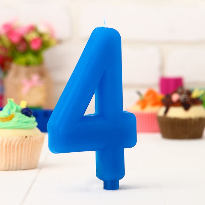 Свеча в торт цифра гигант 4 "С Днем рождения", Человек-паук