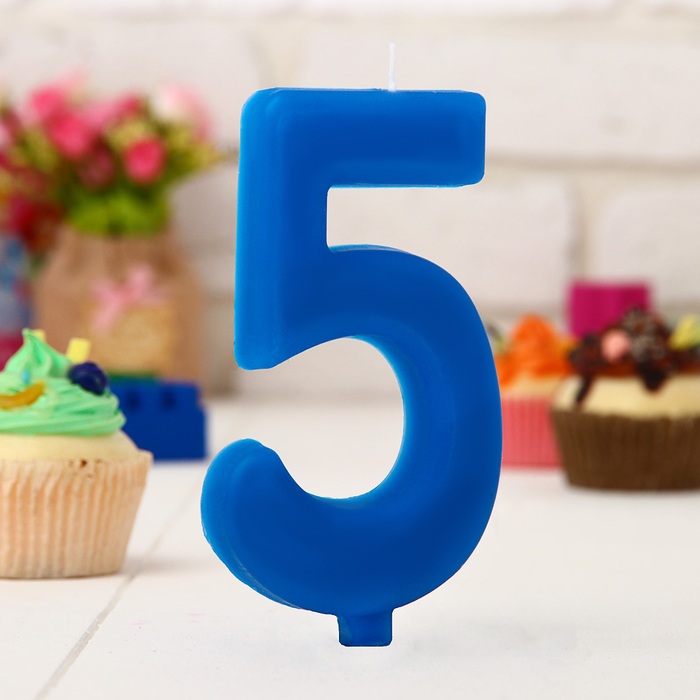 Свеча в торт цифра гигант 5 "С Днем рождения", Человек-паук