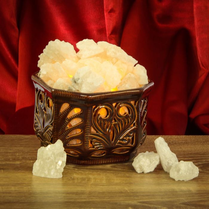 Соляной светильник "Восьмиугольная" 14х10 см, керамика