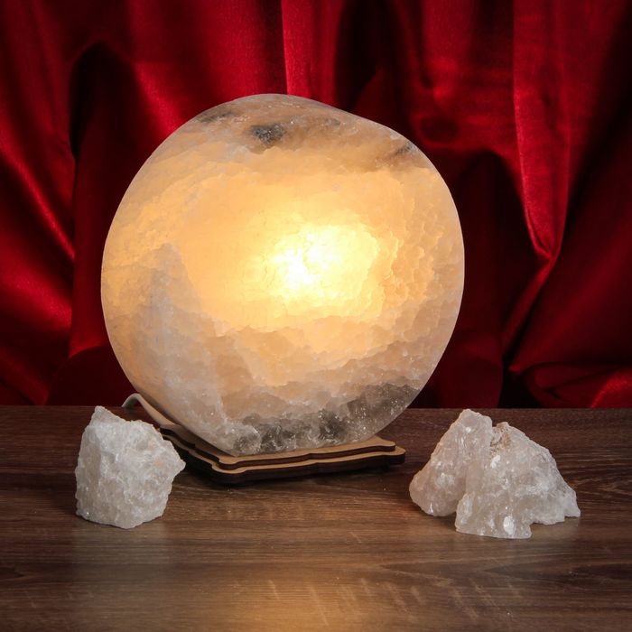 Соляной светильник "Круглый" большой 17 х 6 см, цельный кристалл