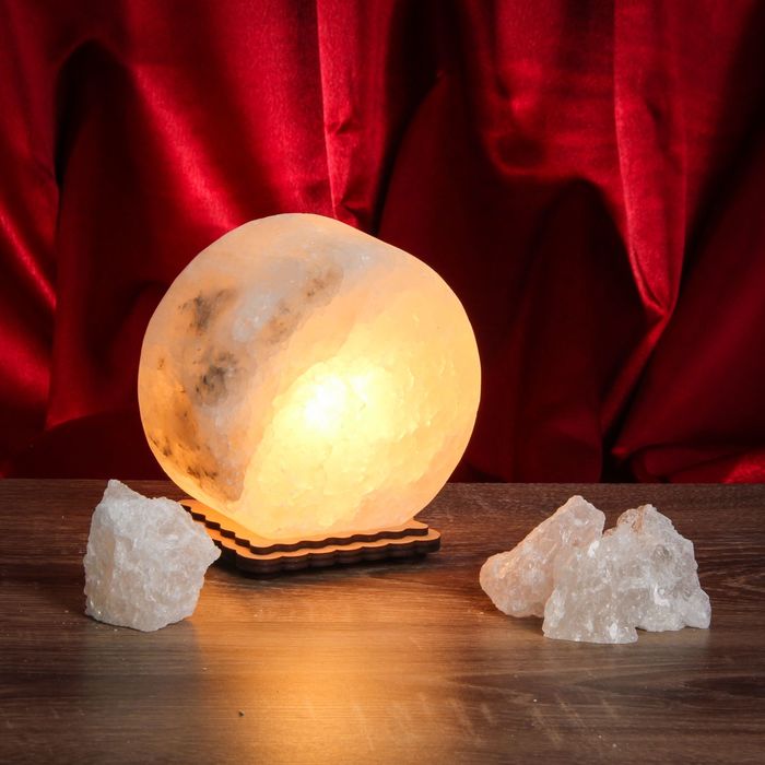 Соляной светильник "Круглый" малый 12 х 6 см, цельный кристалл