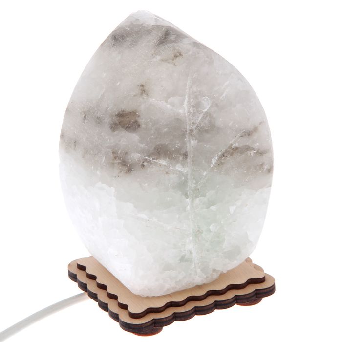 Соляной светильник "Листик" малый ,13 х 8 х 6 см, цветной, цельный кристалл