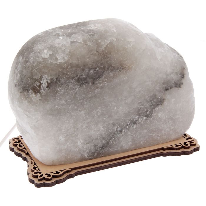 Соляной светильник "Машина" большой 20 х 13 х 6 см, деревянный декор, цельный кристалл