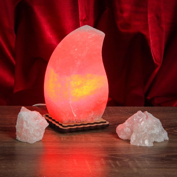 Соляной светильник "Огонек" малый 13х8х6 см, цветной, цельный кристалл