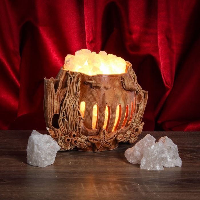 Соляной светильник "Пень пузатый" керамика 19 х 17 см