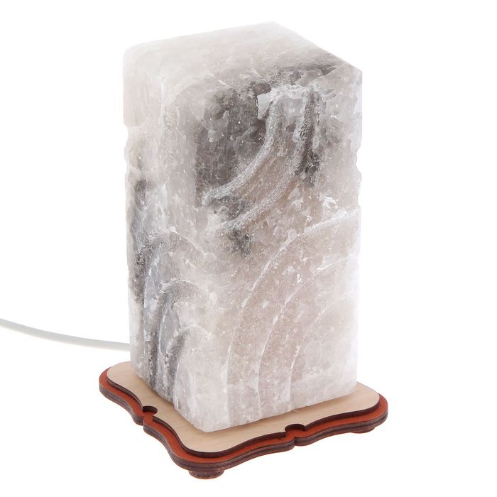 Соляной светильник "Прямоугольник" резной 18 х 9 х 9 см, цельный кристалл