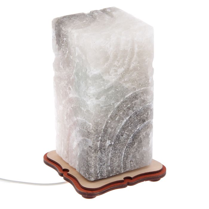 Соляной светильник "Прямоугольник" резной 18 х 9 х 9 см, цельный кристалл