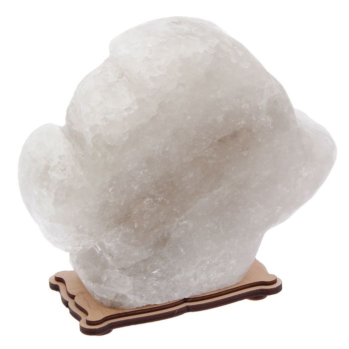 Соляной светильник "Рыба" большой 17 х 21 х 6 см, деревянный декор, цельный кристалл