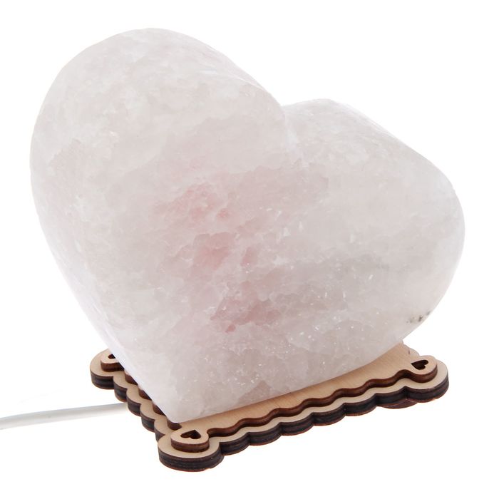 Соляной светильник "Сердце" малый 13 х 13 х 6 см, цветной, цельный кристалл