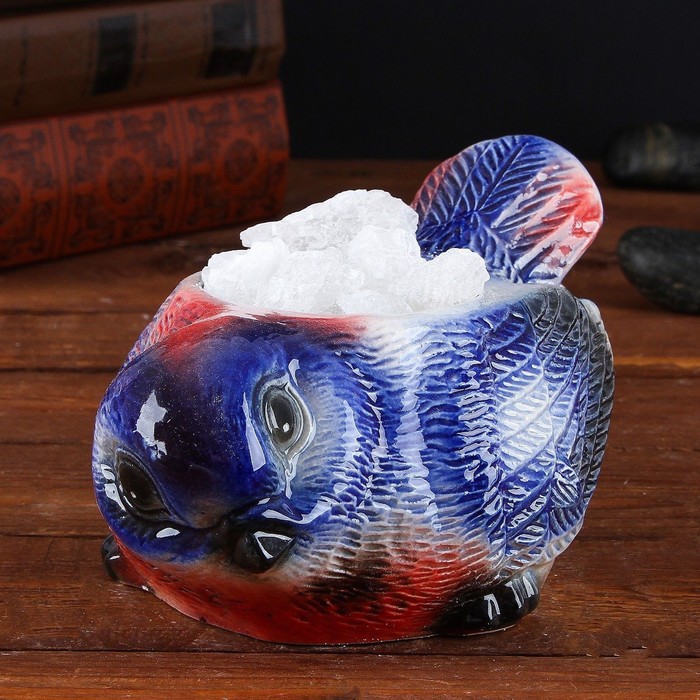 Соляной светильник "Синица" малый керамика, 7 х 10 х 15 см, микс