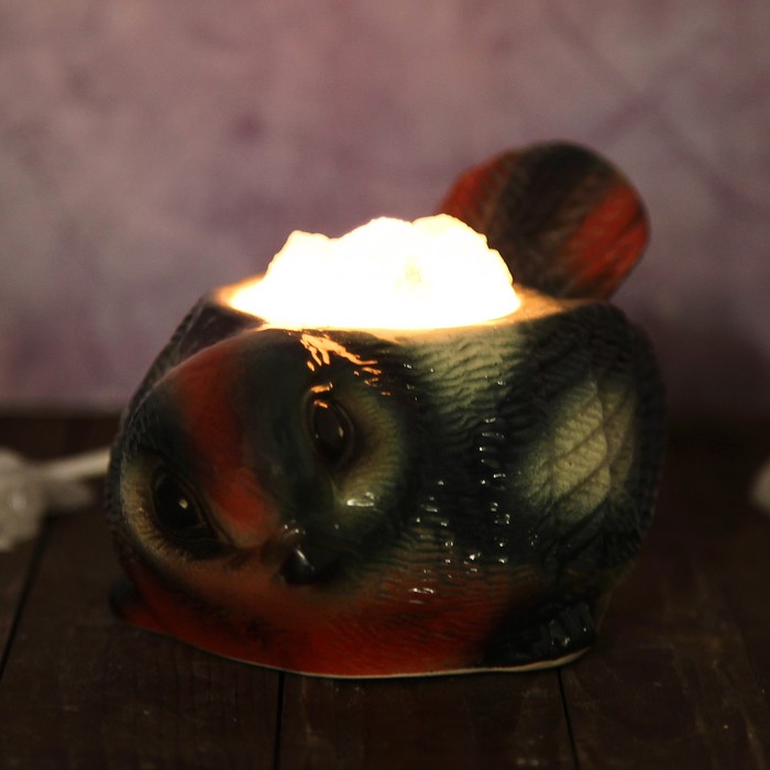 Соляной светильник "Синица" малый керамика, 7 х 10 х 15 см, микс